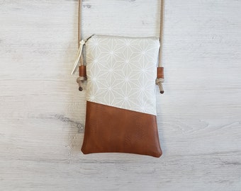 Mobile phone bag / mobile phone bag to hang around / crossbody / shoulder bag / cotton / imitation leather / vegan / Scandinavian star
