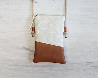 Cell phone case / Cell phone case for shoulder / Crossbody / Shoulder bag / Cotton / Faux leather / Vegan / Scandinavian star