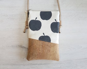 Capa para celular / Capa transversal para celular / Bolsa de ombro / Algodão / Cortiça / Apple