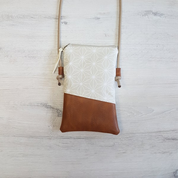 Handytasche / Handytasche zum Umhängen / Crossbody / Umhängetasche / Baumwolle / Kunstleder / vegan / Skandinavischer Stern