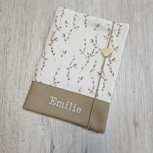 U-boekje omslag gepersonaliseerd met vakje en naam / onderzoeksboekje omslag / gezondheidsboekje omslag / katoen / imitatieleer / katjeswilg