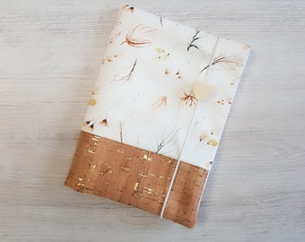 Personalized maternity record book cover with extra pocket and name / Mother and child passport cover / Cotton / Cork / Boho grasses, flowers, floral