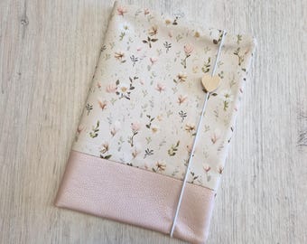 U book cover personalized with compartment and name / examination book cover / health book cover / cotton / imitation leather / flowers