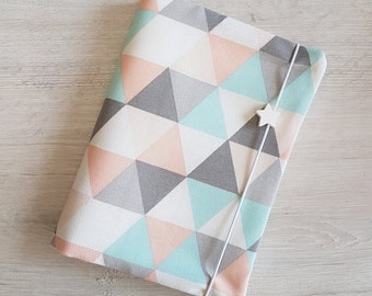 U booklet cover personalized with compartment / vaccination certificate / health booklet cover / examination booklet cover / DIN A5 / canvas / geometric colorful