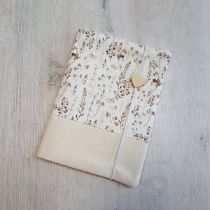 Zwangerschapspashoes gepersonaliseerd met extra vakje en naam / moeder-kindpashoes / katoen / grassen bruin bloemen