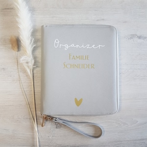 Family organizer personalized with name / examination booklet cover / maternity pass cover / passport cover / travel organizer