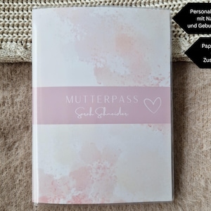 Moeders paspoorthoes kan gepersonaliseerd worden met compartiment + naam / Duitse moeders paspoorthoes / beschermende moeders paspoorthoes / beschermhoes / roze aquarel