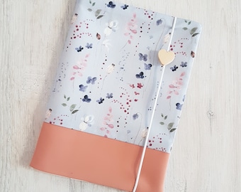 Funda personalizada para libro de historial médico con bolsillo y nombre / Funda para libro de exámenes / Funda para libro de historial médico / Algodón / Imitación de cuero / Gris amapola