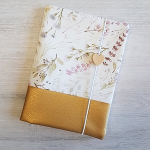 Paspoorthoes voor moeder gepersonaliseerd met extra vak en naam / paspoorthoes voor moederkind / katoen / kunstleer / grassen / bloemen / bloemen