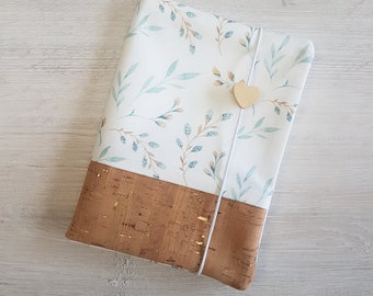 Maternity pass cover personalized with additional compartment and name / mother child pass cover / cotton / cork / willow branch