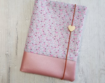 Personalized child health record book cover with pocket and name / examination book cover / health record book cover / cotton / faux leather / floral