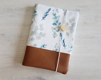 Maternity Pass Cover personalized with additional compartment and name / Mother Child Pass Cover / Cotton / Faux Leather / Eucalyptus