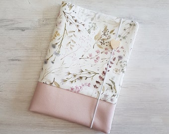 Funda personalizada para libreta de exámenes / Funda para libreta de salud / Algodón / Piel sintética / Flores silvestres