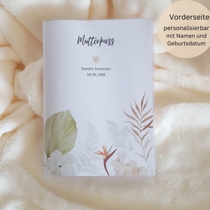 Paspoorthoes voor moeder gepersonaliseerd met extra vak en naam / paspoorthoes voor moeder / zwangerschapscadeau / boho