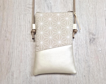 Phone case / Crossbody phone case / Shoulder bag / Cotton / Faux leather / Scandinavian star
