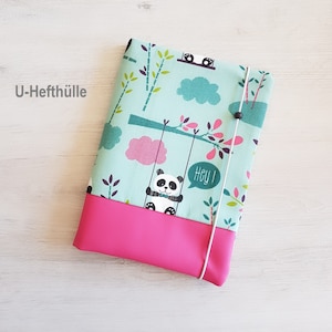 U-boekjeshoes gepersonaliseerd met naam / vaccinatiecertificaat / gezondheidsboekjes / examenboekjes / DIN A5 / katoen / kunstleer / panda