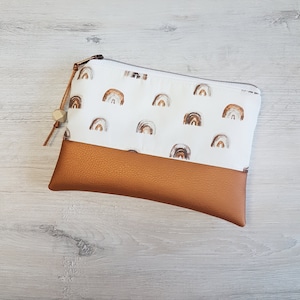 Trousse personalizzabile con nome / trousse / borsetta / cotone / ecopelle / rame arcobaleno