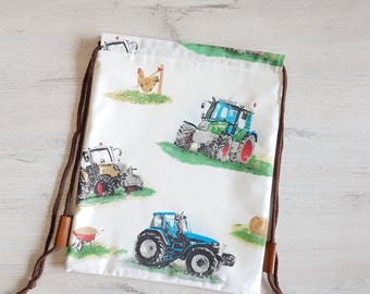 Gym bag personalized / children's gym bag / kindergarten gym bag / sports bag / backpack / cotton / tractor