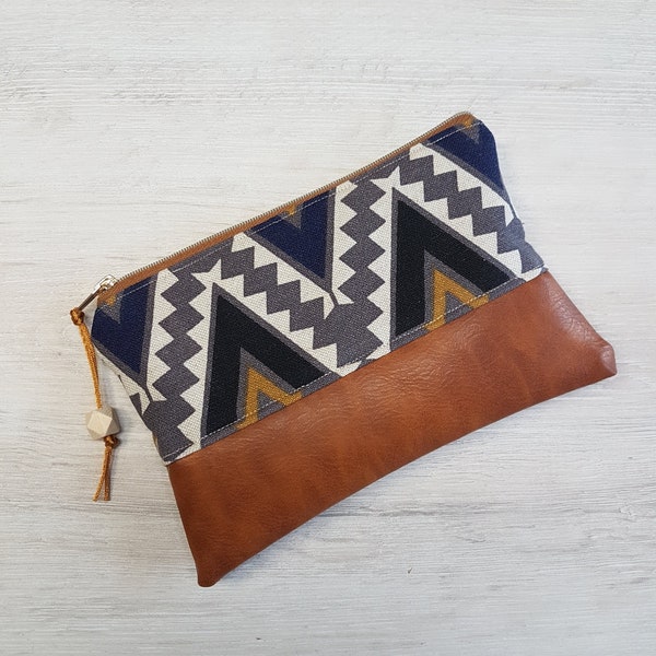 Cosmetic bag customizable / cosmetic bag XL / tampon bag / small bag / cotton / faux leather / geometric / Aztec