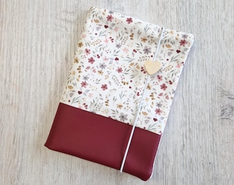Maternity pass cover customizable with additional compartment and name / Mother Child Pass cover / Cotton / Faux leather / Grasses / Small flowers floral