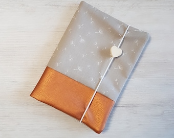 Personalized maternity record book cover with extra pocket and name / Mother and child passport cover / Cotton / Faux leather / Dandelion taupe