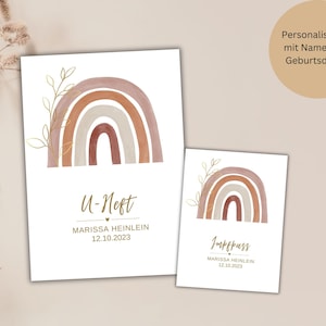 U boekjeshoes + vaccinatiecertificaat gepersonaliseerd met onderwerp en naam / gezondheidsboekjeshoes / examenboekjeshoes / beschermhoes / regenboogboho