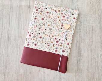 Funda personalizada para cuadernillo U / Funda para cuadernillo de exámenes / Funda para cuadernillo de salud / Algodón / Piel sintética / Flores pequeñas
