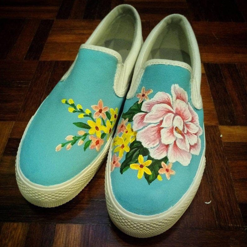 floral print canvas shoes