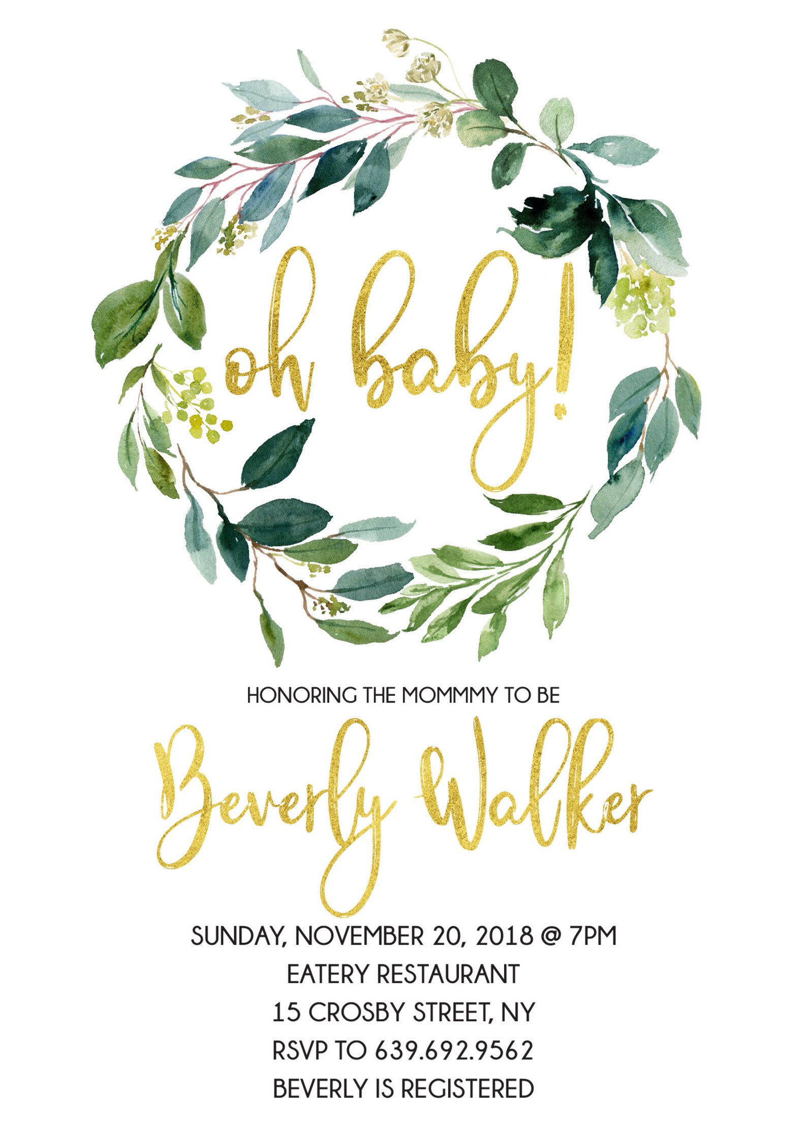 Oh Baby Invitation Baby Shower Invite Boy or Girl Baby Etsy