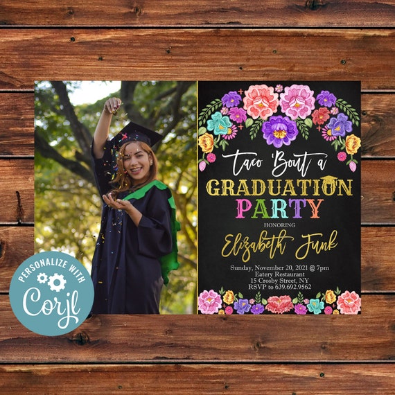 Taco Graduation Invitation, Mexican Cactus Fiesta Graduation Party, Taco Nursing Graduation, Fiesta nurse graduation invitation, Editable 13 Il_570xn