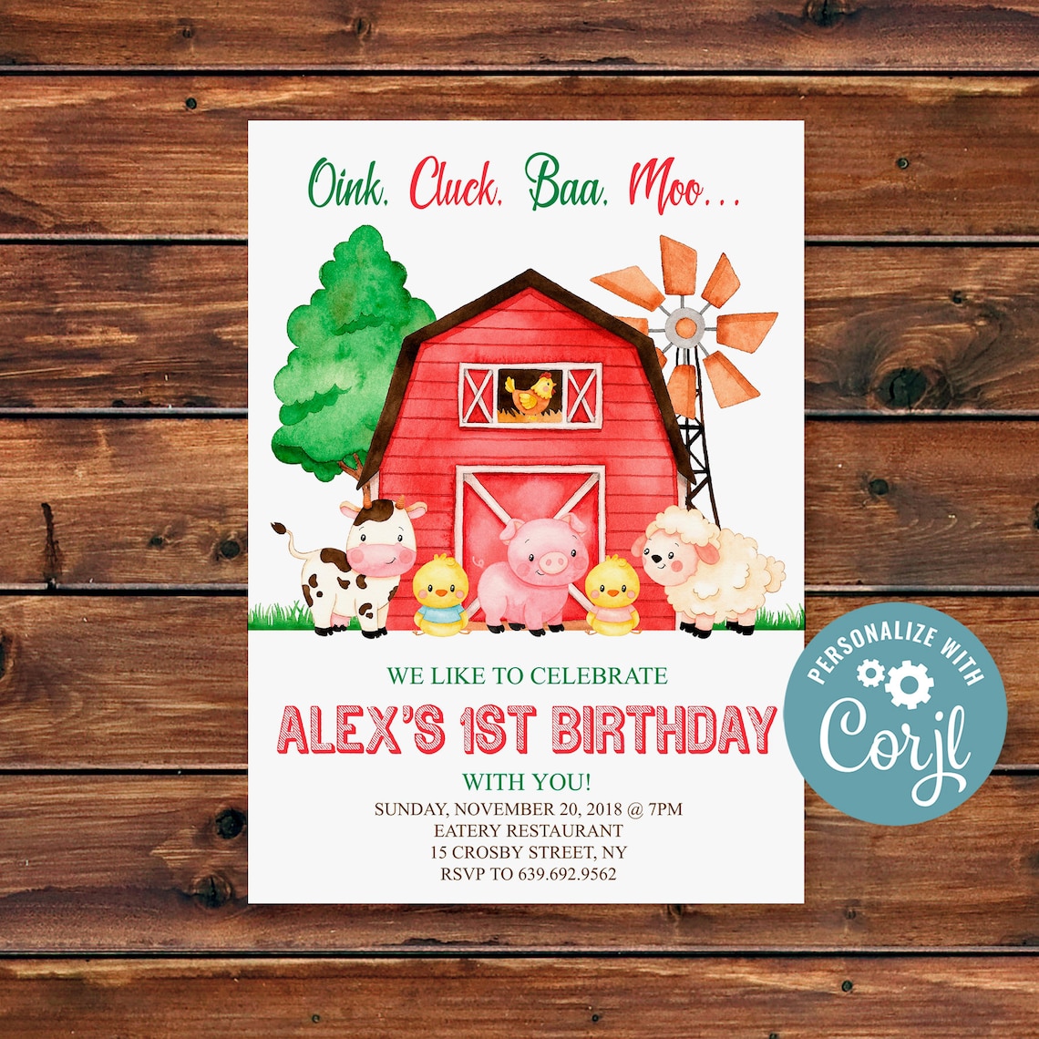 Farm Birthday Invitation Farm Animals Chalkboard Old McDonald | Etsy