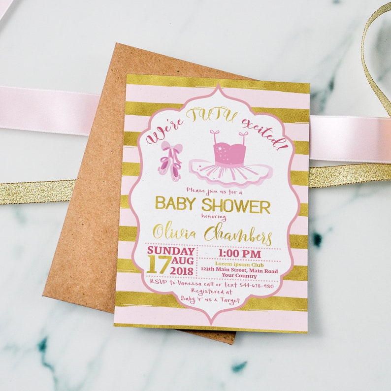 Tutu Baby Shower Invitations Girls Baby Shower Invitations Etsy