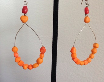 Fire orange earrings