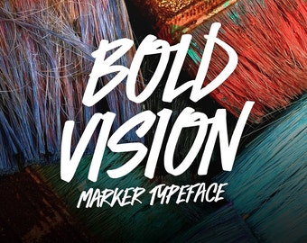 Bold Vision Logo Font - Brush Typeface, Handwritten Lettering, Script Calligraphy