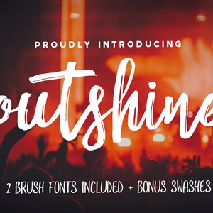 Outshine Font Bundle - Brush Typeface, Handwritten Lettering, Script Calligraphy