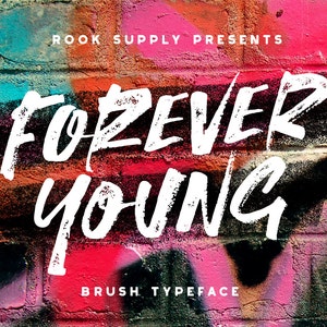 Forever Young Brush Font - Brush Typeface, Handwritten Lettering, Signature, Script Calligraphy