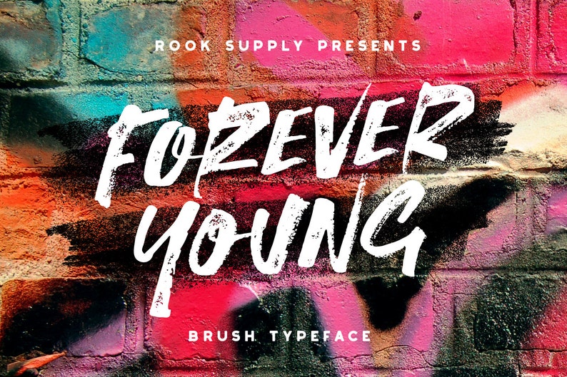 Forever Young Brush Font Brush Typeface Handwritten - Etsy