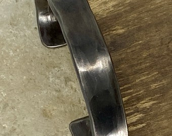 Hand Forged Wide Titanium Cuff Bracelet, Minimalist Men's Jewelry