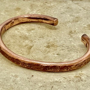 Copper stone slim cuff bracelet, copper cuff, copper bracelet, unisex copper cuff, copper anniversary, 7th anniversary, seventh anniversary