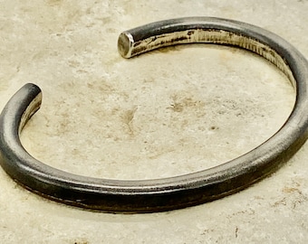 Hand Forged Stainless Steel Cuff Bracelet, Custom Sized