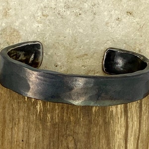 Wide hammered custom bracelet, stainless steel forged cuff, bracelet for men, custom sized bracelet, men's bracelet, heavy cuff