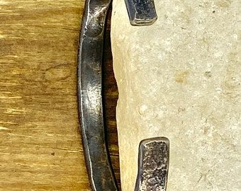 Stone Forged Titanium Cuff Bracelet, Gift for Men