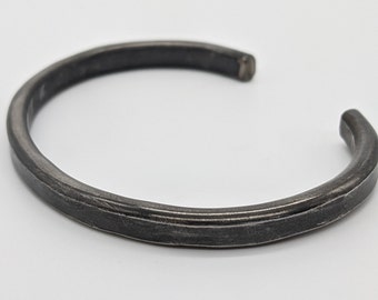 Hand Forged Stainless Steel Cuff Bracelet, Custom Sized