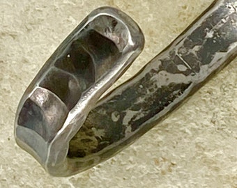 Hand Forged Titanium Cuff Bracelet, Rugged Mens Jewelry