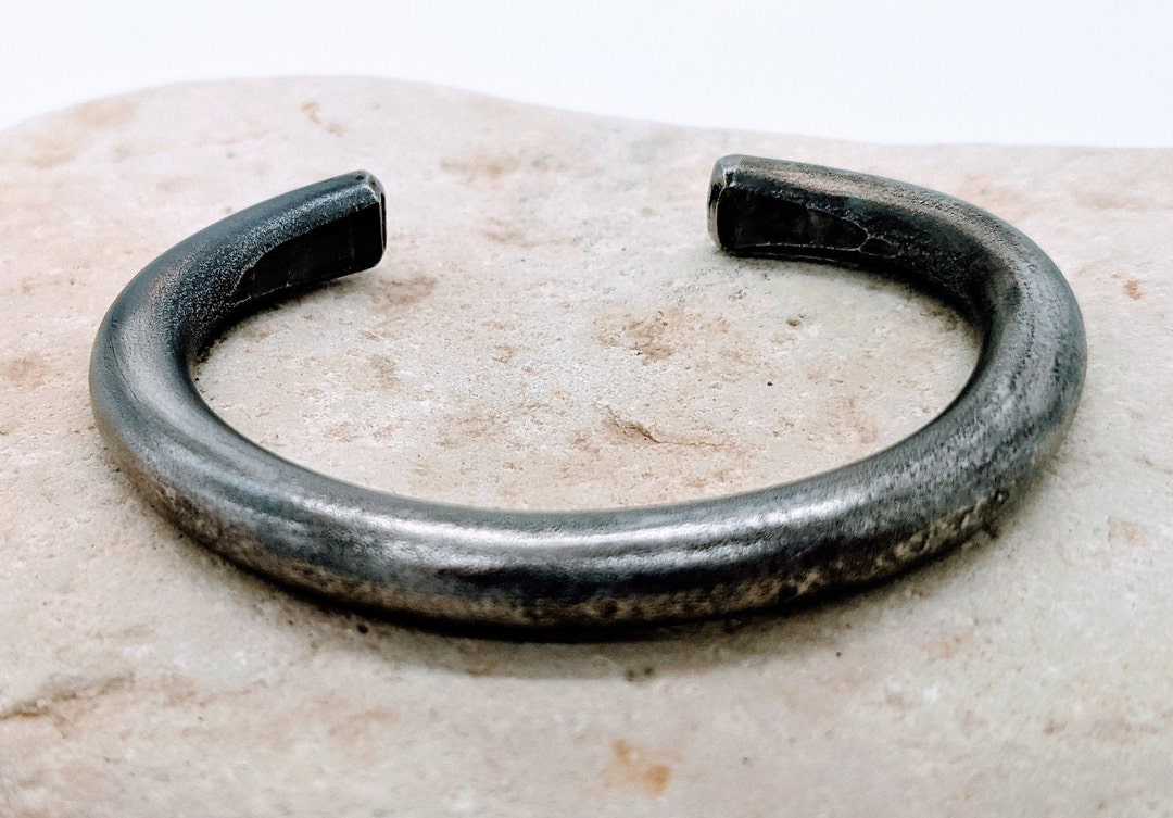 Men's Titanium Cuff Bracelet Round Custom Sized Handmade Handcrafted