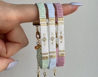 Pulsera de cuentas Pastel Harmony, delicada pulsera de cuentas, pulsera de cuentas Miyuki en colores pastel.
