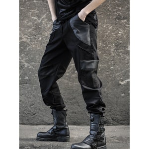 Combat Pants women cargo pants-black pants-avantgarde-street high fashion-women street wear-unique women clothing-cyberpunk-dystopian image 1
