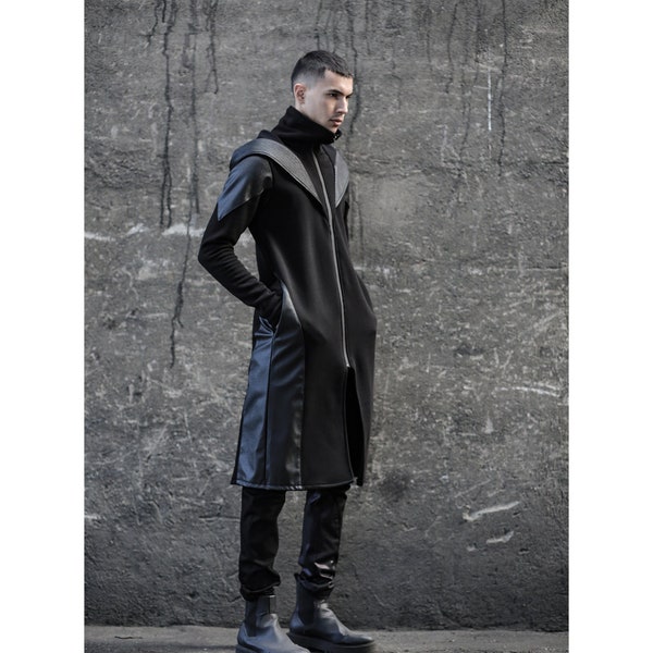 Black Mamba Jacket (avantgarde-street men fashion-black men clothing-unique men fashion-dystopian-cyberpunk-futuristic clothing-black style)