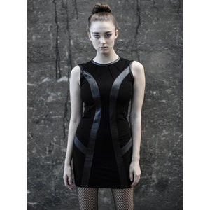 Dark Crash Dress (avantgarde fashion-unique dress-women black fashion-street high fashion-black dress-futuristic-cyberpunk-unique dress)