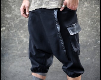 Collector Short (black pants-loose man pants-apocalyptic-avantgarde-street fashion-alternative clothing-futuristic-cyberpunk-dark fashion)